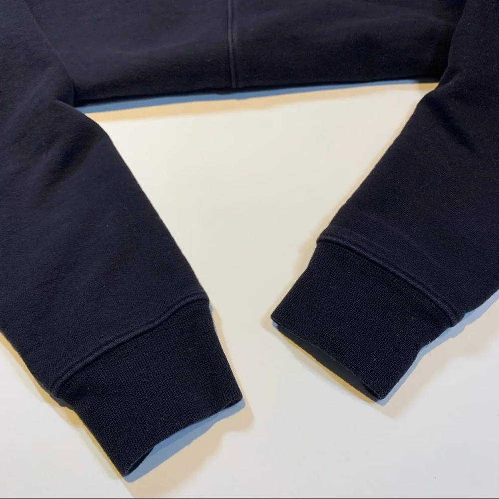 Sz. XXS the group Babaton Aritzia black 1/4 zip pullover mock neck crop sweater - Picture 7 of 9